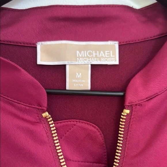 Michael Kors Red Bomber Jacket with Minimalist Design - Picture 2 of 5